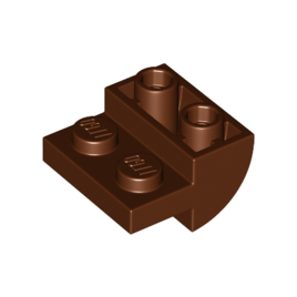 Reddish Brown Slope, Curved 2 x 2 Inverted with 2 Recessed Studs