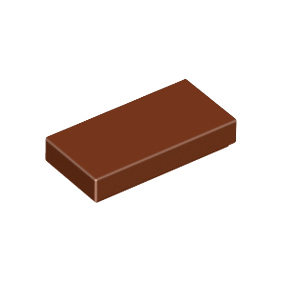 Reddish Brown Tile 1 x 2