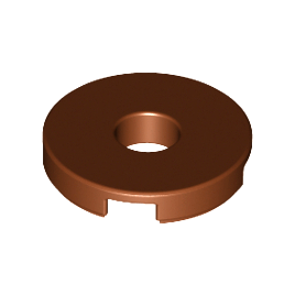 Reddish Brown Tile, Round 2 x 2 with Hole