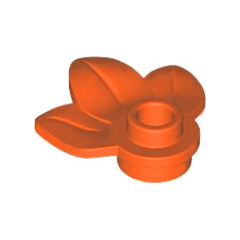 Reddish Orange Plant Plate, Round 1 x 1 with 3 Layered Leaves