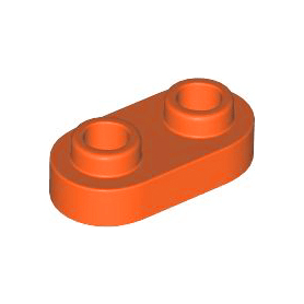 Reddish Orange Plate, Round 1 x 2 with Open Studs