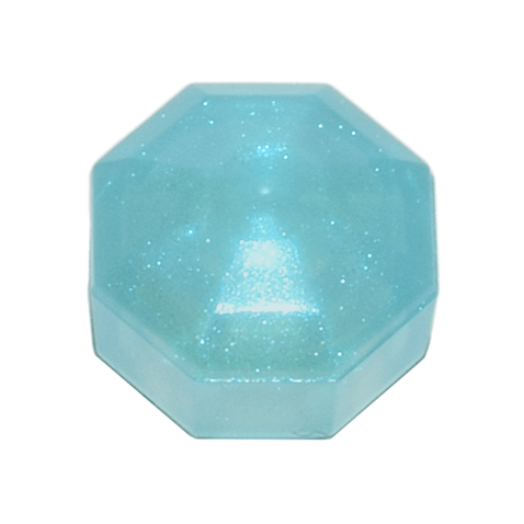 Satin Trans-Light Blue Rock 1 x 1 Jewel Octagonal