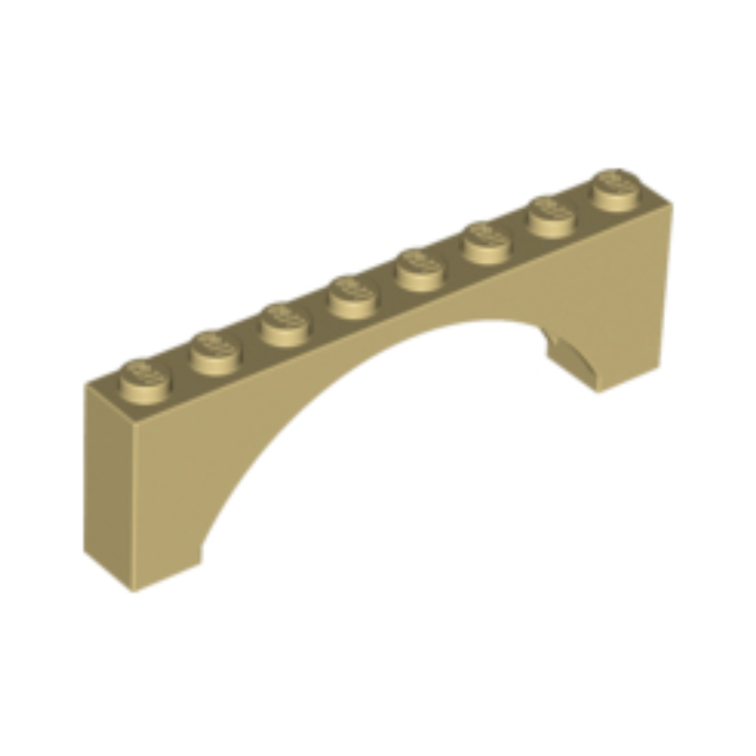 Tan Arch 1 x 8 x 2 Raised