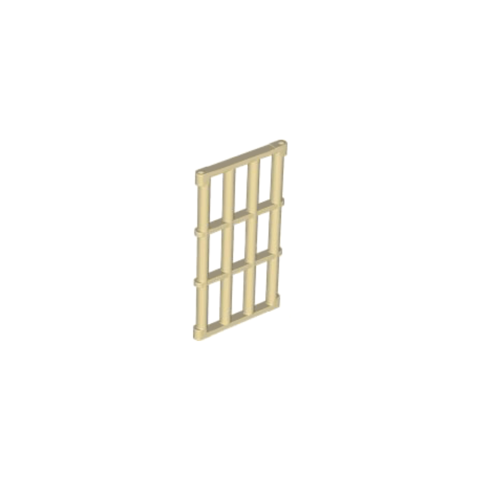 Tan Bar 1 x 4 x 6 Grille with End Protrusions