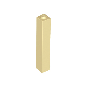 Tan Brick 1 x 1 x 5 - Solid Stud