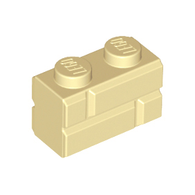 Tan Brick, Modified 1 x 2 with Masonry Profile