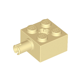 Tan Brick, Modified 2 x 2 with Pin and Axle Hole