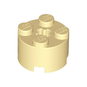 Tan Brick, Round 2 x 2 with Axle Hole