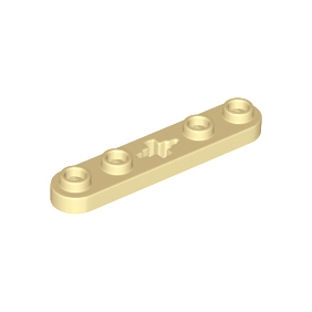 Tan Technic, Plate 1 x 5 with Smooth Ends, 4 Studs and Center Axle Hole