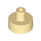 Tan Tile, Round 1 x 1 with Bar and Small Pin Hole