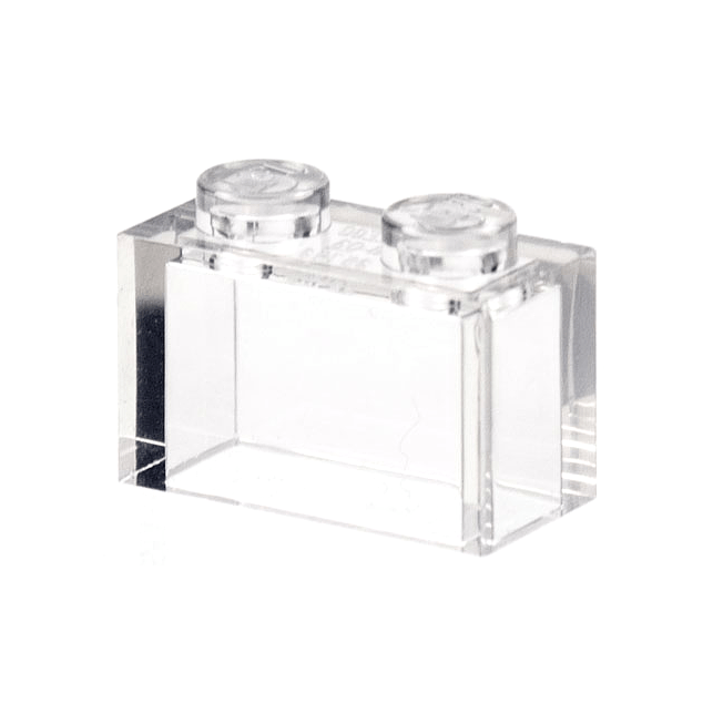 Trans-Clear Brick 1 x 2 without Bottom Tube