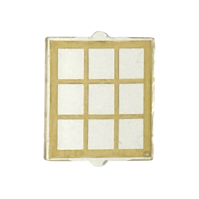 Trans-Clear Glass for Window 1 x 2 x 2 Flat Front with Gold Lattice Pattern