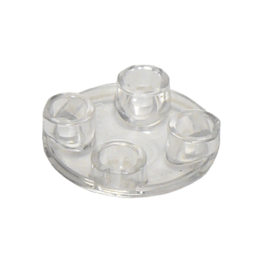 Trans-Clear Plate, Round 2 x 2 with Rounded Bottom Boat Stud