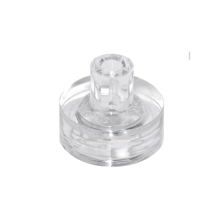 Trans-Clear Tile, Round 1 x 1 with Bar and Pin Holder
