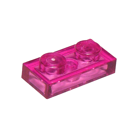 Trans-Dark Pink Plate 1 x 2
