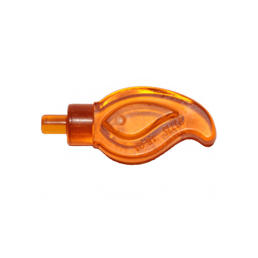 Trans-Orange Wave Rounded Straight Single with Small Pin End Candle Flame