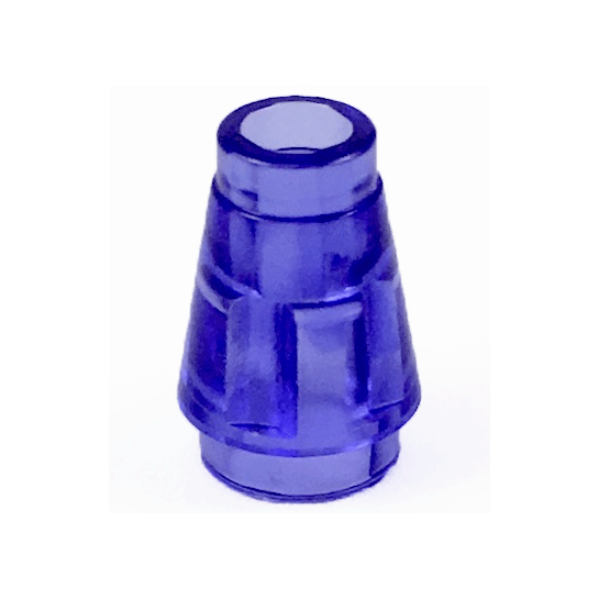 Trans-Purple Cone 1 x 1 with Top Groove