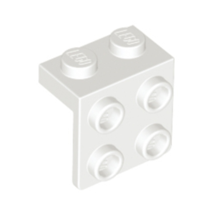 White Bracket 1 x 2 - 2 x 2