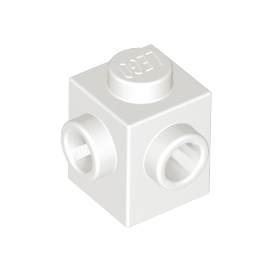 White Brick, Modified 1 x 1 with Studs on 2 Sides, Adjacent