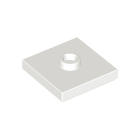White Plate, Modified 2 x 2 with Groove and 1 Stud in Center Jumper