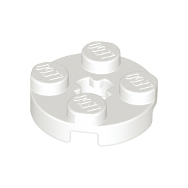 White Plate, Round 2 x 2 with Axle Hole