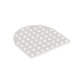 White Plate, Round 8 x 8 Rounded End