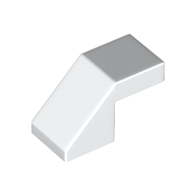 White Slope 45 2 x 1 with Cutout without Stud