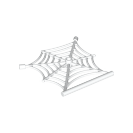 White Spider Web Flat with Hollow Stud, Bar Ends, and Bar