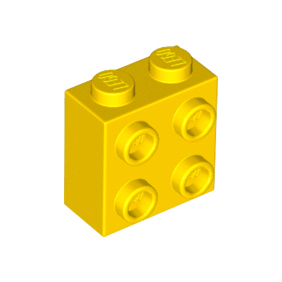Yellow Brick, Modified 1 x 2 x 1 2/3 with Studs on Side