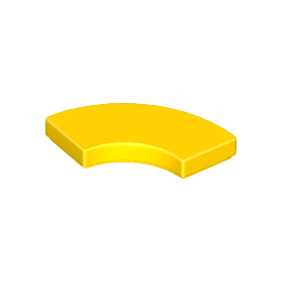 Yellow Tile, Round Corner 2 x 2 Macaroni