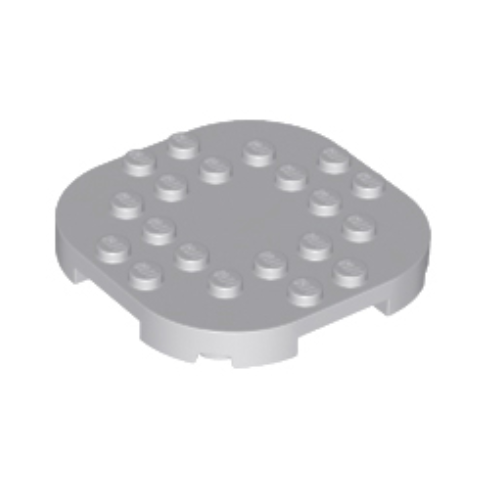 Light Bluish Gray Plate, Modified 6 x 6 with Rounded Corners and 4 Feet