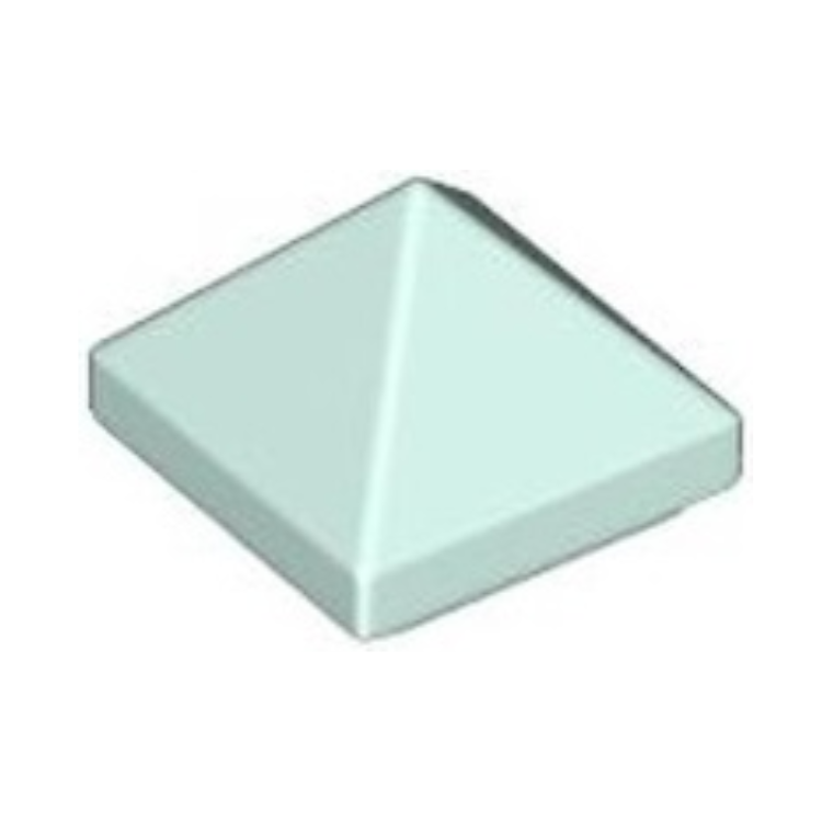 Light Aqua Slope 45 1 x 1 x 2/3 Quadruple Convex Pyramid