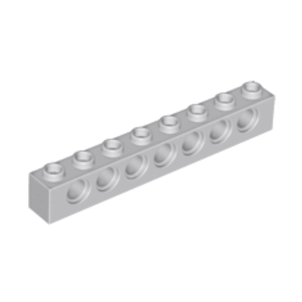 Light Bluish Gray Technic, Brick 1 x 8 with Holes