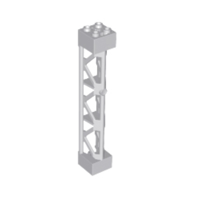 Light Bluish Gray Support 2 x 2 x 10 Girder Triangular Vertical - Type 4 - 3 Posts, 3 Sections