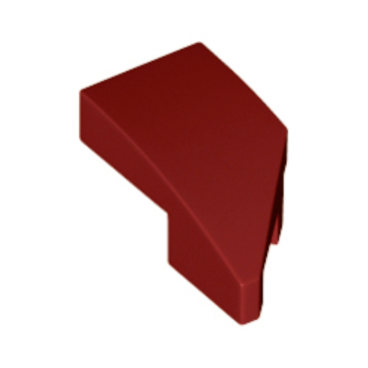 Dark Red Wedge 2 x 1 x 2/3 Left