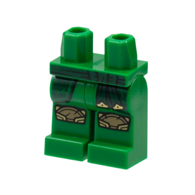 Green Hips and Legs with Dark Green Sash and Hip Skirts, Gold Knee Pads and Trim Pattern