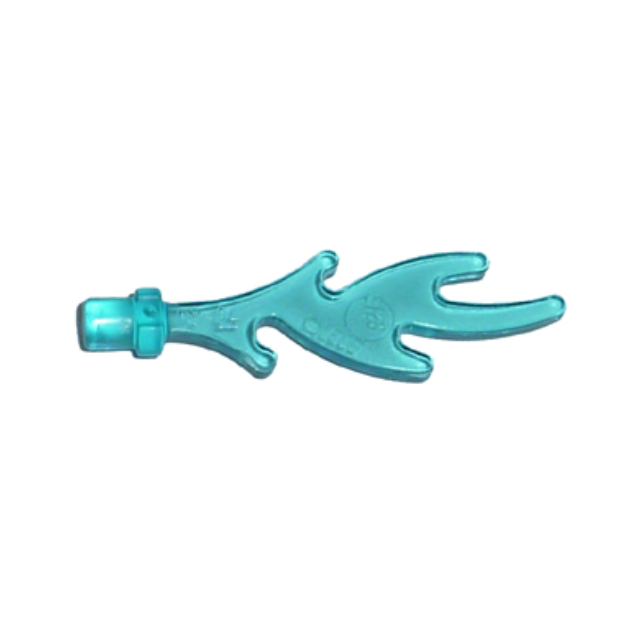 Trans-Light Blue Wave Rounded Straight with Bar End (Castle Dragon Flame / Seaweed / Water)