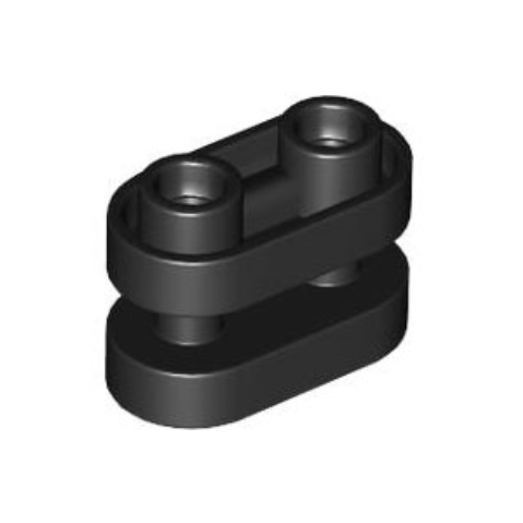 Black Brick, Round 1 x 2 with Hollow Studs and Open Center with Bars