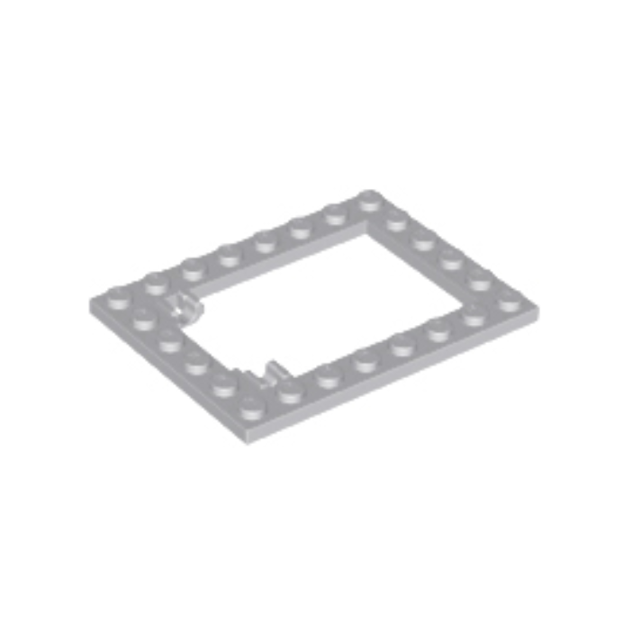 Light Bluish Gray Plate, Modified 6 x 8 Trap Door Frame Horizontal (Long Pin Holders)
