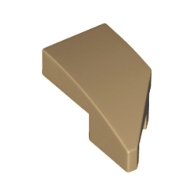 Dark Tan Wedge 2 x 1 x 2/3 Left