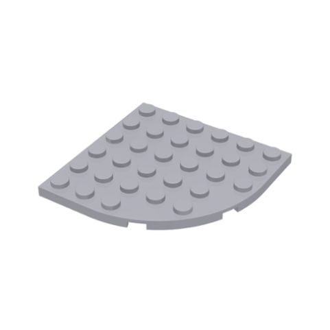 Light Bluish Gray Plate, Round Corner 6 x 6