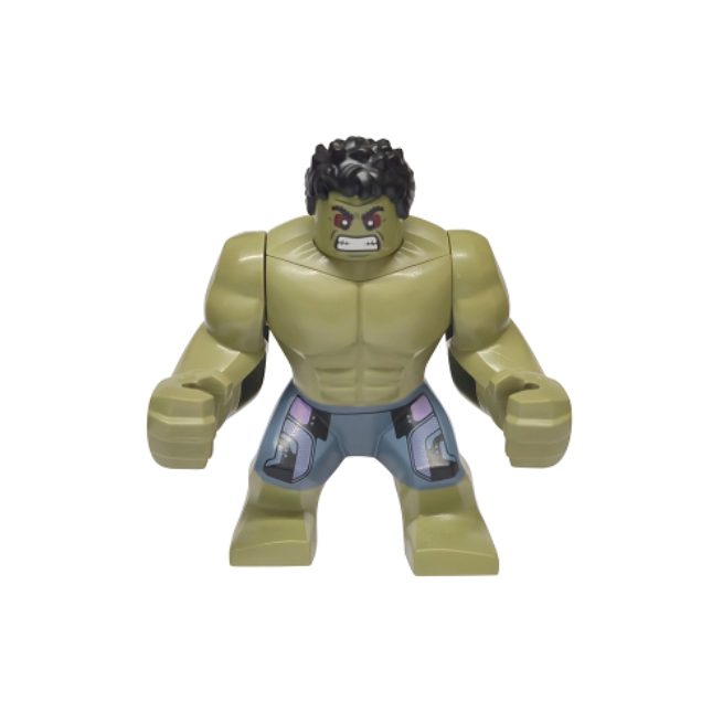 sh1104 Hulk - Giant, Sand Blue Pants with Lavender Panels, Raging with Clenched Teeth