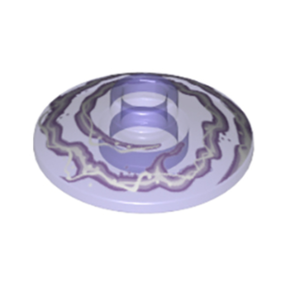 Trans-Purple Dish 2 x 2 Inverted (Radar) with Lavender and White Electricity Pattern