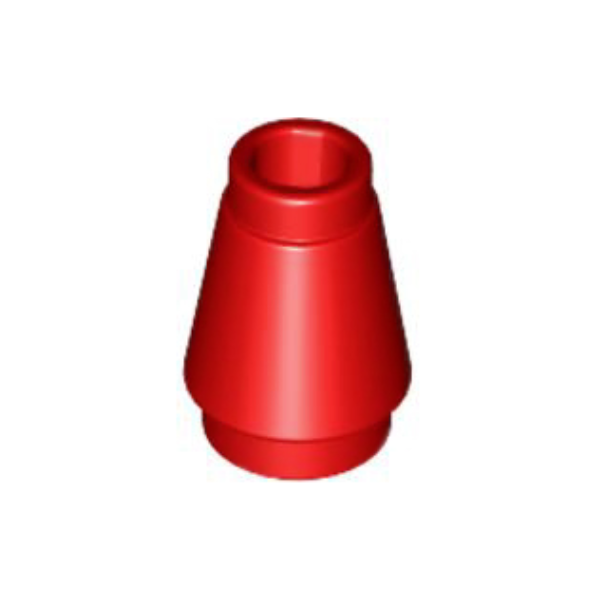 Red Cone 1 x 1 with Top Groove