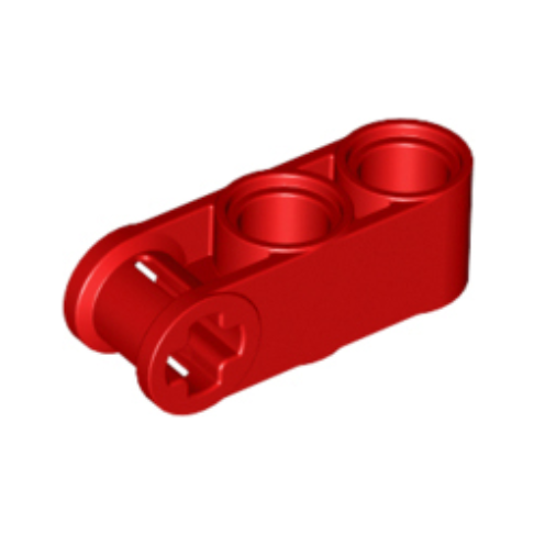 Red Technic, Axle and Pin Connector Perpendicular 3L with 2 Pin Holes