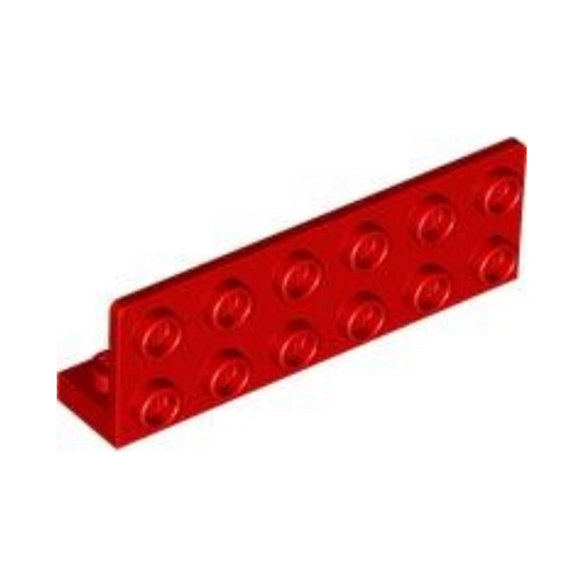 Red Bracket 1 x 6 - 2 x 6 Inverted with 1 x 4 Cutout