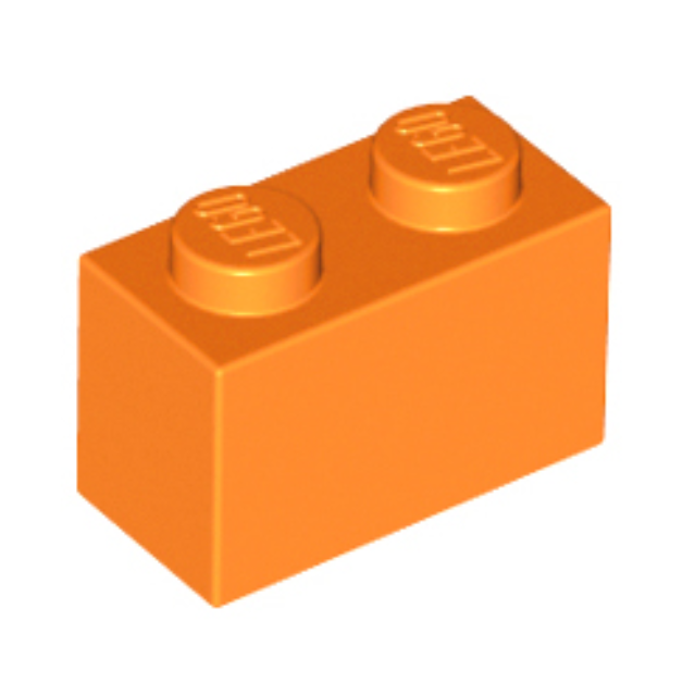 Orange Brick 1 x 2