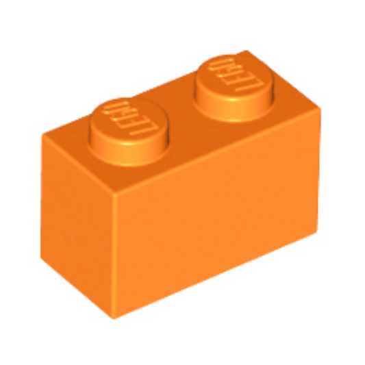 Orange Brick 1 x 2