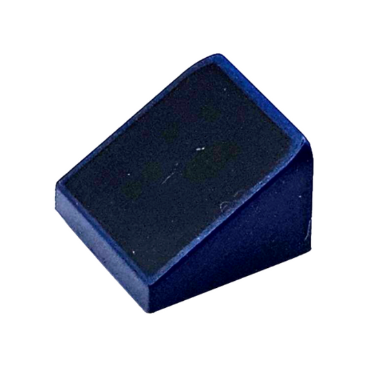 Dark Blue Slope 30 1 x 1 x 2/3 with Black Surface Pattern