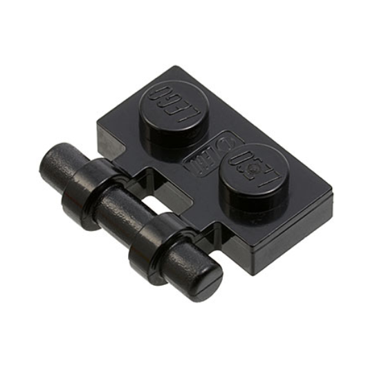 Black Plate, Modified 1 x 2 with Bar Handle on Side - Free Ends